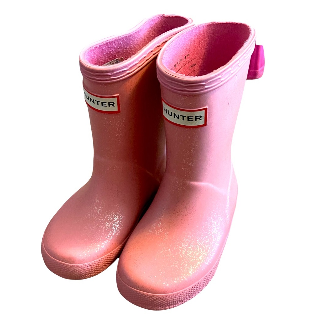 Hunter Kids Pink Glitter Boots 6 on bottom